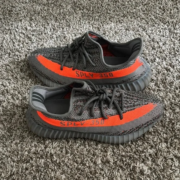 Yeezy Boost 350 V2 in Gray and Orange - Picture 2 of 6